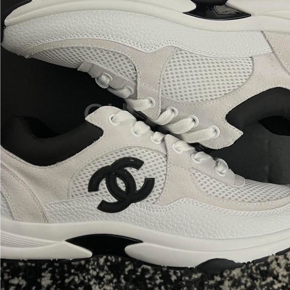 Chanel White and Black Sneakers - Picture 6 of 7